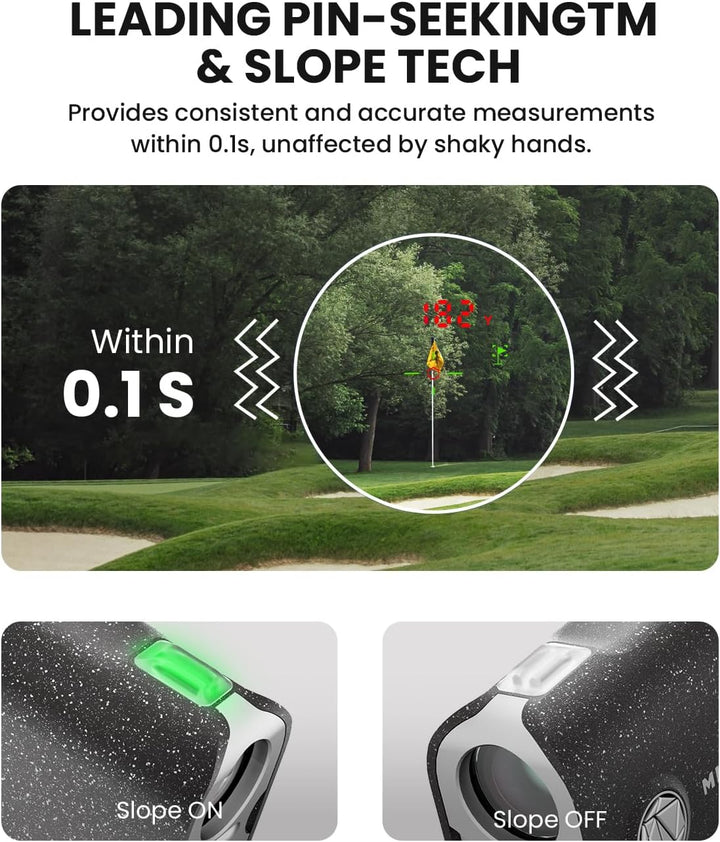 MiLESEEY Hochwertige Tasche Laser Entfernungsmesser Golf mit IP65 Wasserdicht,1000 Yards wiederaufla