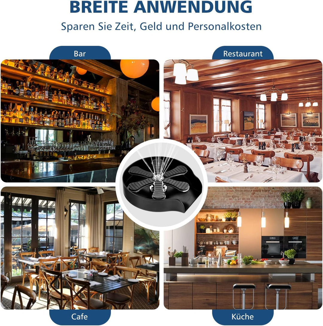 Dyna-Living Edelstahl Gläserspüler, Automatische Glasspüler Waschbecken, Glas Spüler Tassenspüler, C