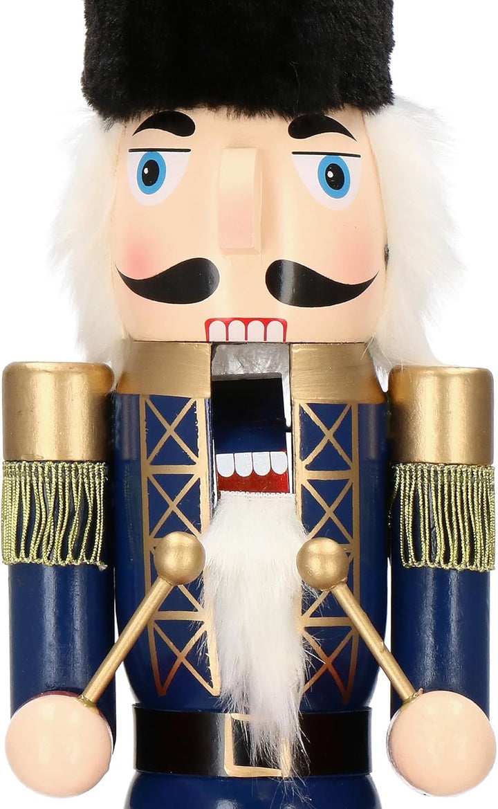 SPRINGOS Nussknacker Figur mit Trommler Kosakenmütze Dekofigur aus Holz 14 x 61 cm 61 cm Soldat M.tr