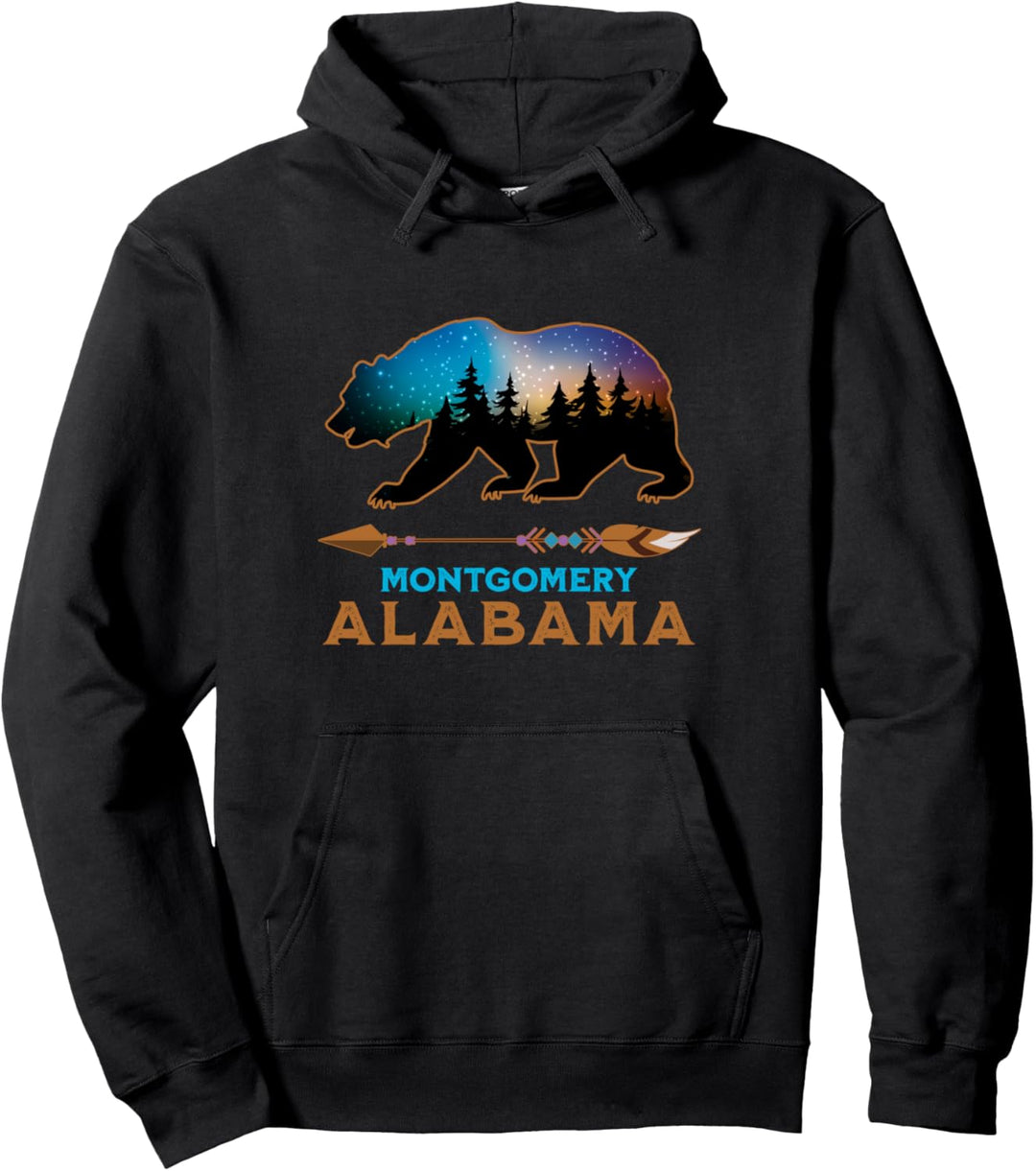 Montgomery Alabama USA American Black Bear Vacation Souvenir Pullover Hoodie