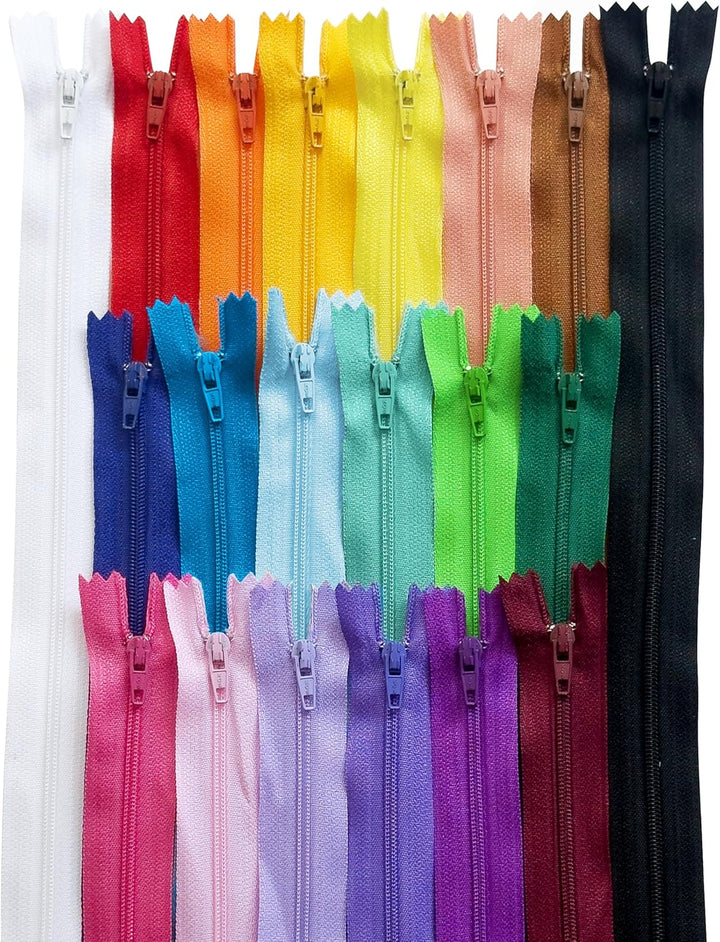 KGS Nylon-Reissverschluss zum Nähen und Basteln | Mehrfarbige Reissverschlüsse für Taschen, Beutel,