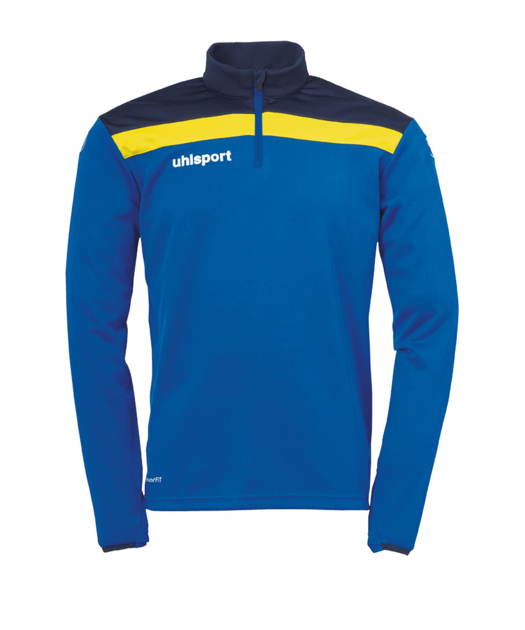 uhlsport Unisex Kinder Offense 23 1/4 Zip Top Sweatshirt 164 Azurblau/Marine/Limonenge, 164 Azurblau