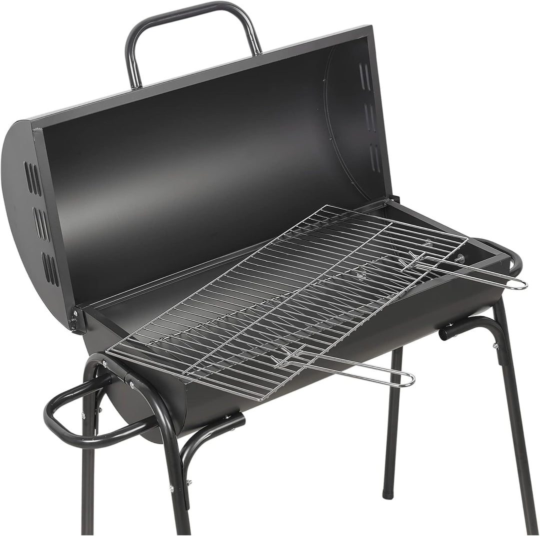 barbecue auf Rädern schwarzer Stahl 60 x 30 x 70 cm