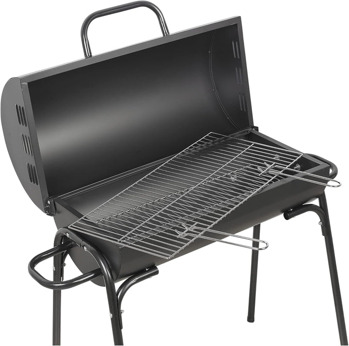 barbecue auf Rädern schwarzer Stahl 60 x 30 x 70 cm