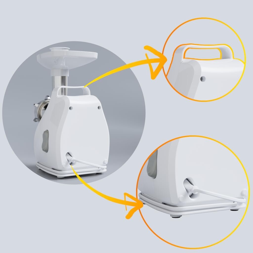 SMAPP 490.81 Fleischwolf Elektrische – 2200W Leistung, 3 Edelstahl-Lochscheiben (2,7mm, 4mm, 8mm), W