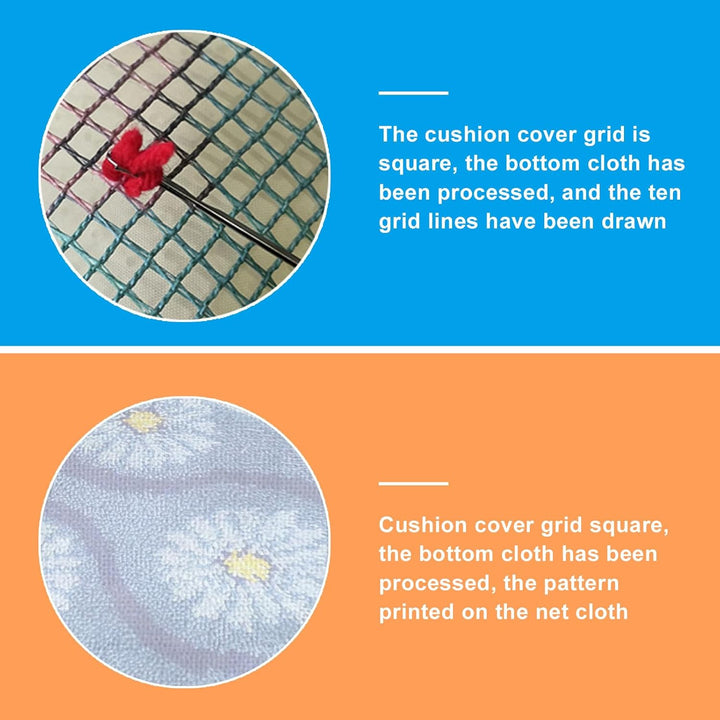 kingsea DIY Knüpfsets Kreuzstich Teppich Set, 60x40cm Teppich Selber Machen Set, Farbmusterdruck Git