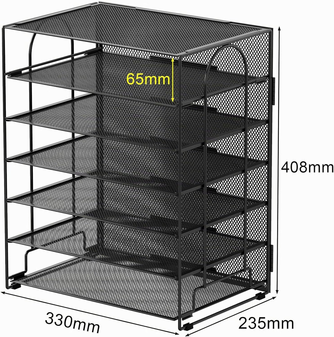 EasyPAG 6 Fächer A4 Metall Büro Schreibtisch Organizer Dokumentenhalter Aktenablage Zeitschriftenhal