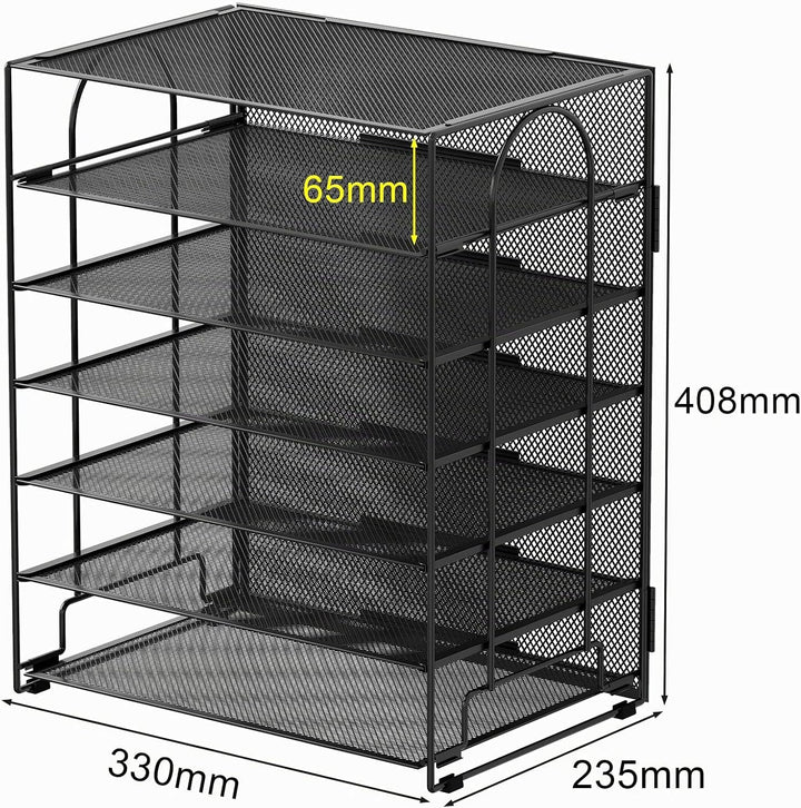 EasyPAG 6 Fächer A4 Metall Büro Schreibtisch Organizer Dokumentenhalter Aktenablage Zeitschriftenhal