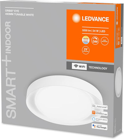 LEDVANCE Smarte LED Wand-und Deckenleuchte für Innen mit WiFi Technologie, Lichtfarbe änderbar (3000