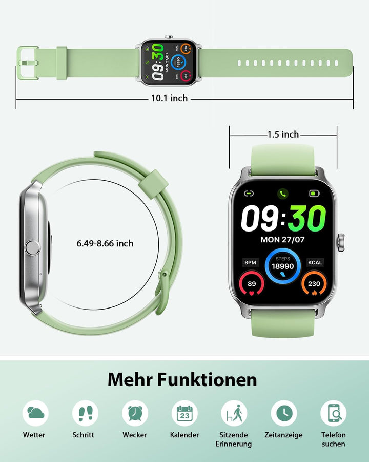 Gydom Smartwatch Damen mit Telefonfunktion 1.8" Alexa Integriert Fitnessuhr 100+ Sportmodi, Pulsmess