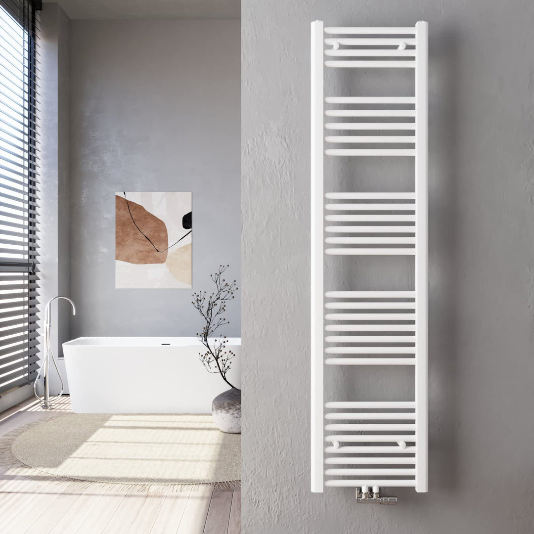 Heilmetz Weiss Badheizkörper 40 x 160 cm Handtuchtrockner 547 Watt Leistung Heizkörper Bad Mittelans