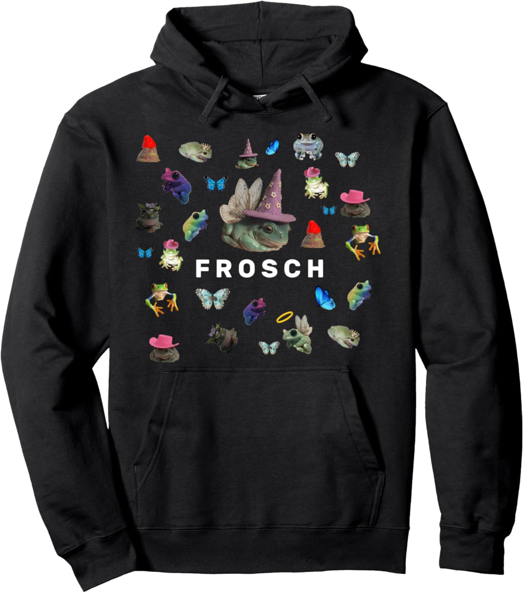 Niedliche Frösche und Schmetterlinge, Frosch Pullover Hoodie