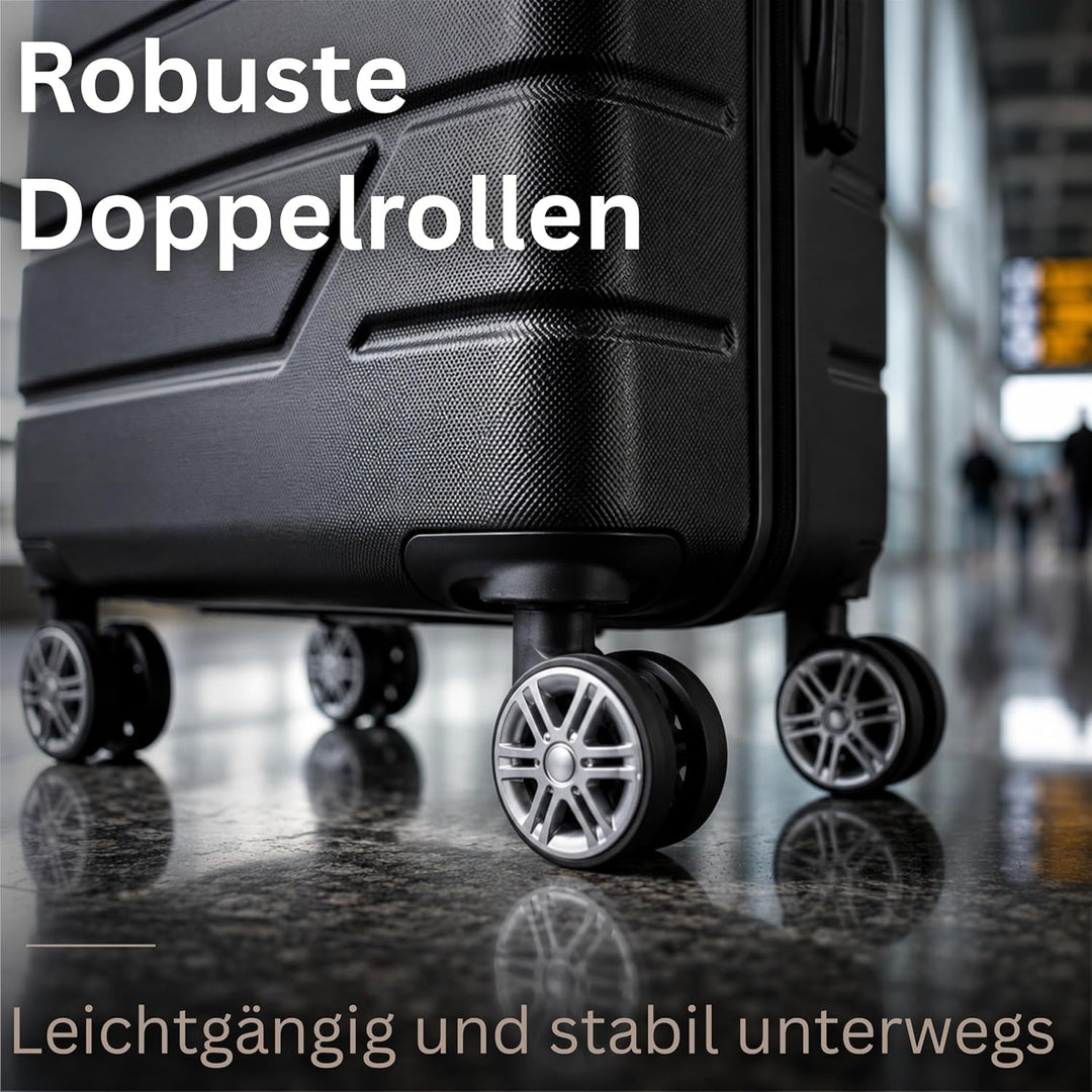 NOWI Hartschalenkoffer XL Gross - 100L Volumen - 158cm Gurtmass - 8 Rollen 360° drehbar - Leichter K