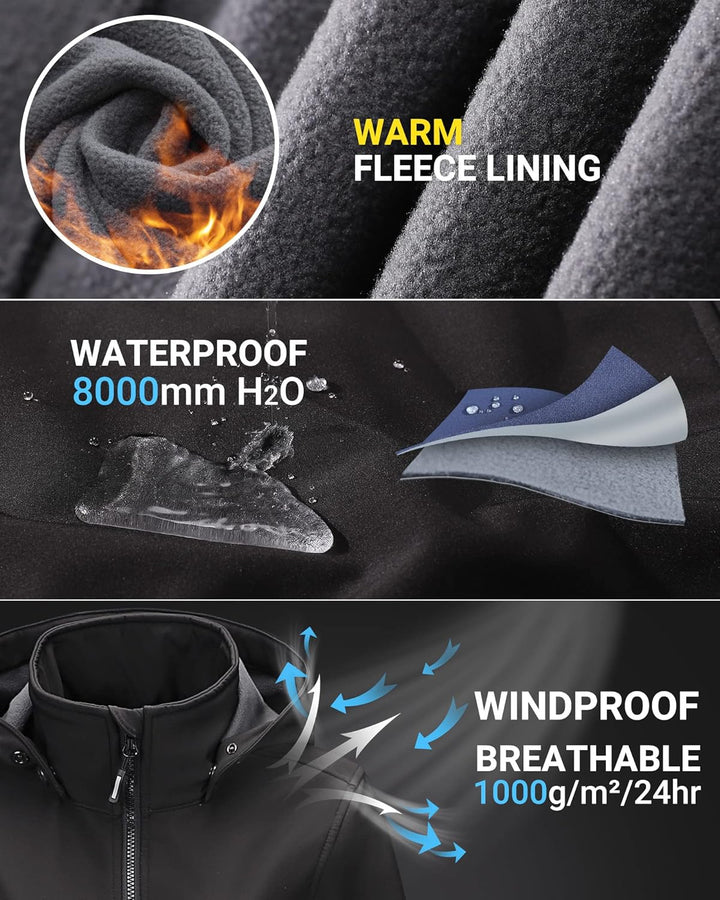 Outdoor Ventures Damen Softshelljacke Kurze Gefütterte Funktionsjacke Wasserdichte Übergangsjacke mi