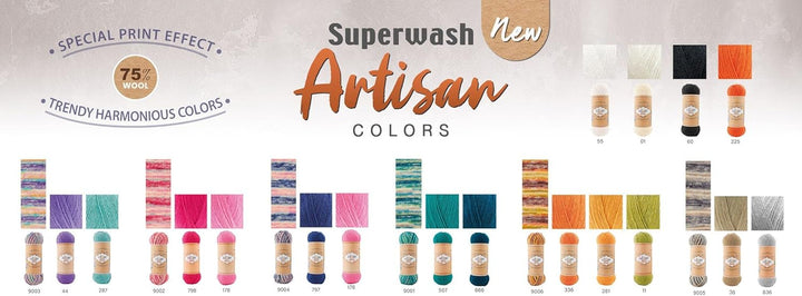 Alize 5x 100g Superwash Artisan Türkische Premium Sockenwolle Wolle 75% SW Wool - 25% Polyamide Hand
