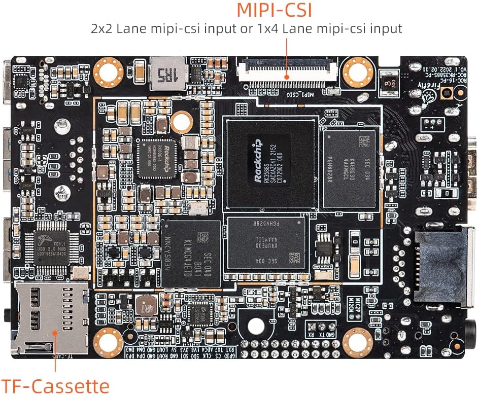 youyeetoo ROC-RK3588S-PC 8K AI Singal Board Computer mit HDMI 2.1 MIPI-DSI x2 DP1.4 MIPI-DSI M.2 PCI