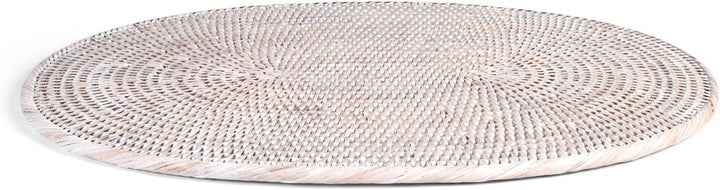 H&H Ovales Platzset aus weissem Rattan – 45 x 35 cm, handgefertigt | Elegante Tischunterlage für All