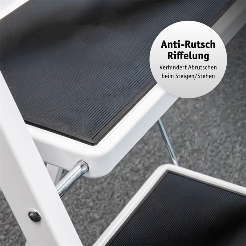 Lefeld 2-Stufige Trittleiter klappbar Klappstufen Klapptritt Stehleiter Leiter faltbar Tritthocker T