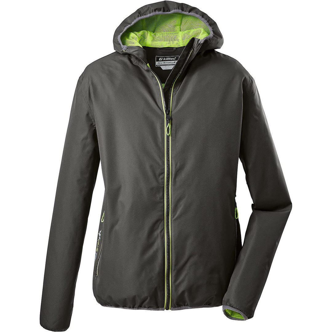 Killtec Herren Trin Mn Jckt A Funktionsjacke/Regenjacke mit Kapuze, packbar XXL grün/anthrazit, XXL