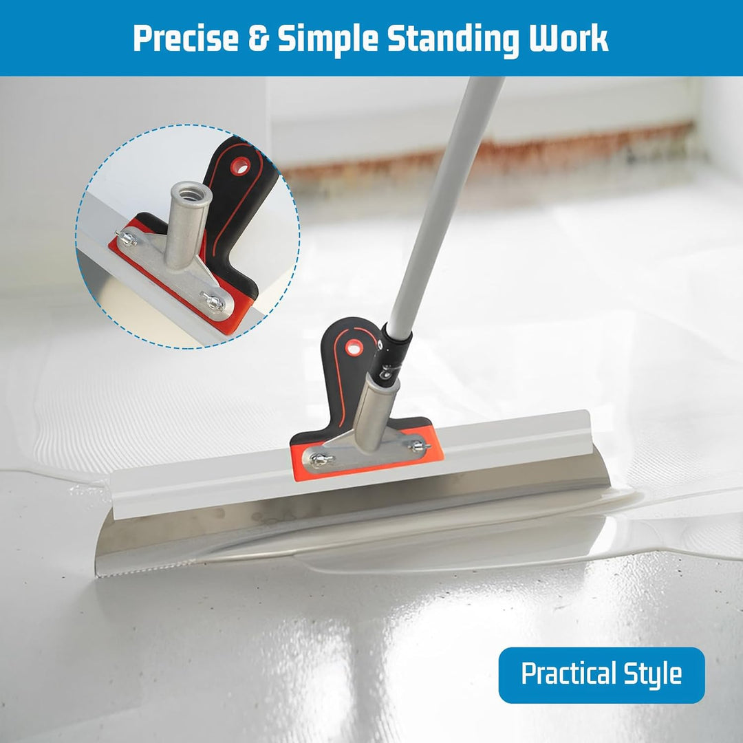 Flächenspachtel mit Stielhalter, Zahnspachtel tehrakel Gezahnt 56cm, Grossflächenrakel Trockenbau Sp