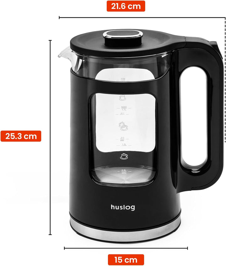 ELEKTRISCH, KABELLOS, 2200W, LEISTUNGSFÄHIG 1.7L, FENSTER, SCHWARZ 1.7 Liter Schwarz, Schwarz