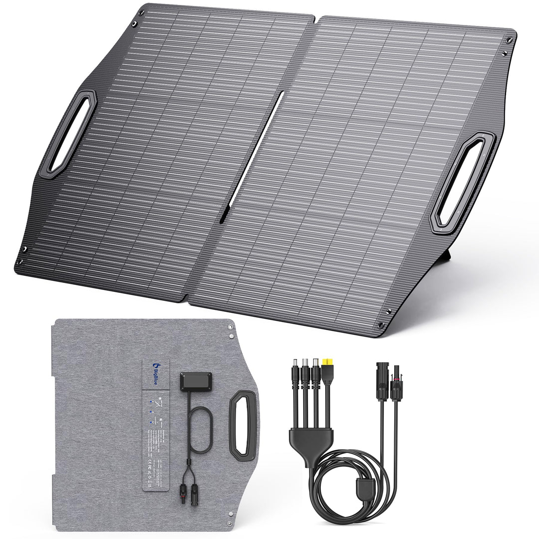 BigBlue Faltbares Solarpanel 100W, SOLARPOWA100 ETFE-Solarmodul (24V/4,16A) mit Ständern & MC4 Conne