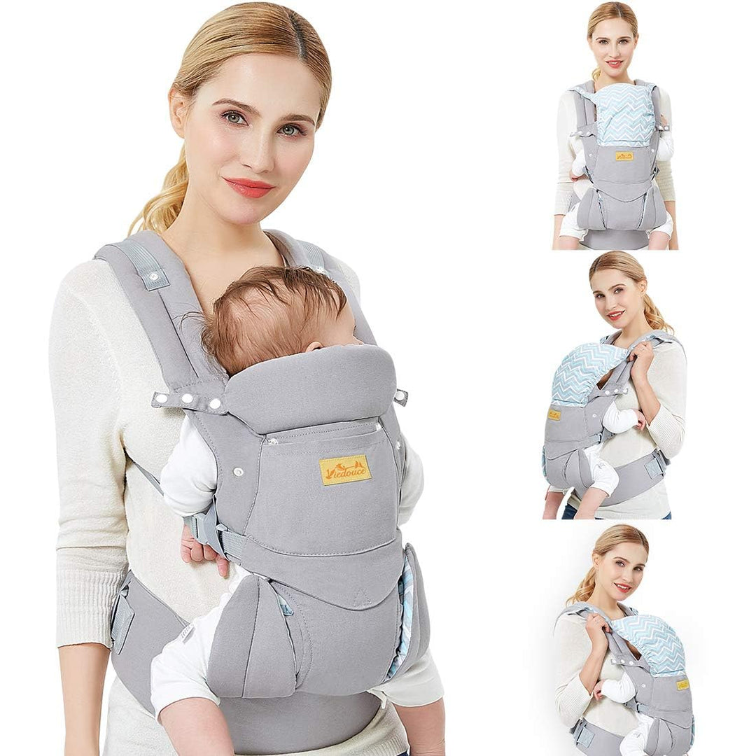 Viedouce Babytrage Ergonomische/Reine Baumwolle Leicht und atmungsaktiv/Multiposition:Dorsal und Ven