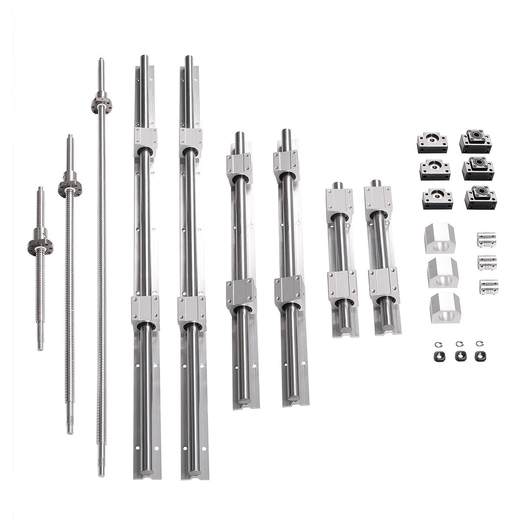 CNCMANS RM1605-300/500/800mm Edelstahl Kugelumlaufspindeln mit BF12 / BK12 Kit und viel Zubehör + SB