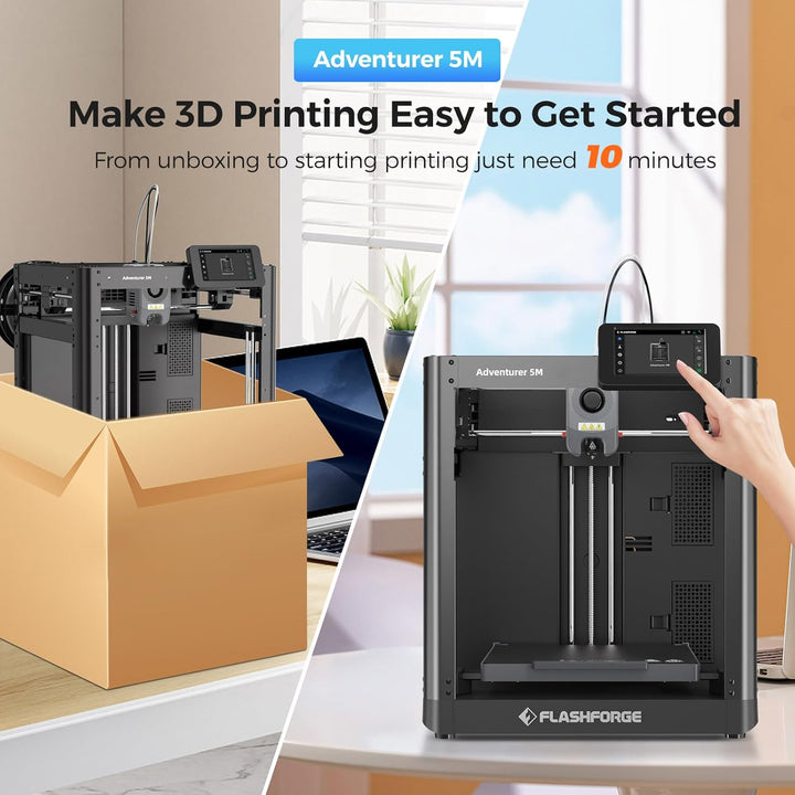 FLASHFORGE Adventurer 5M 3D-Drucker,600mm/s Hochgeschwindigkeitsdruck,12X Schneller mit automatische