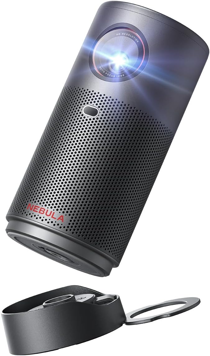 NEBULA Capsule Air Projektor mit Google TV, offiziell Lizenziertes Netflix, 720p Smarter Mini-Beamer