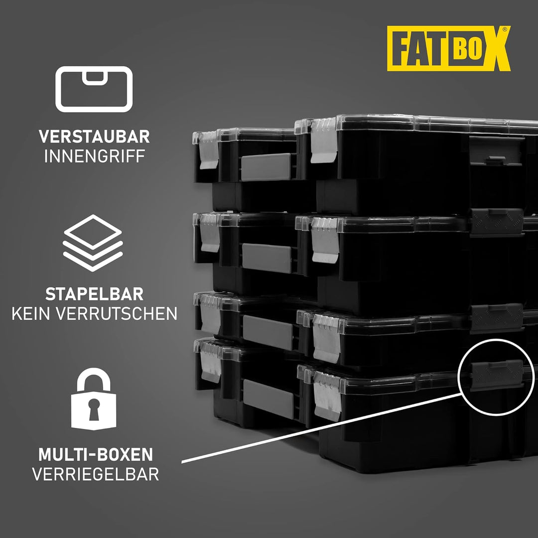 Fatbox XXL Organizer Sortierkasten Sortimentskasten Kleinteilemagazin Aufbewahrungsbox Koffer (Schwa