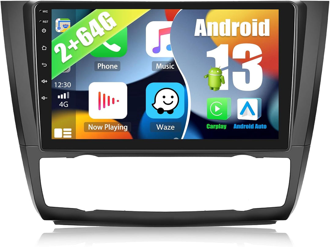 CAMECHO Android 11 [2G+32G] Autoradio für BMW 1 Serie E81 E82 E87 E88,9-Zoll Bildschirm Auto Radio T
