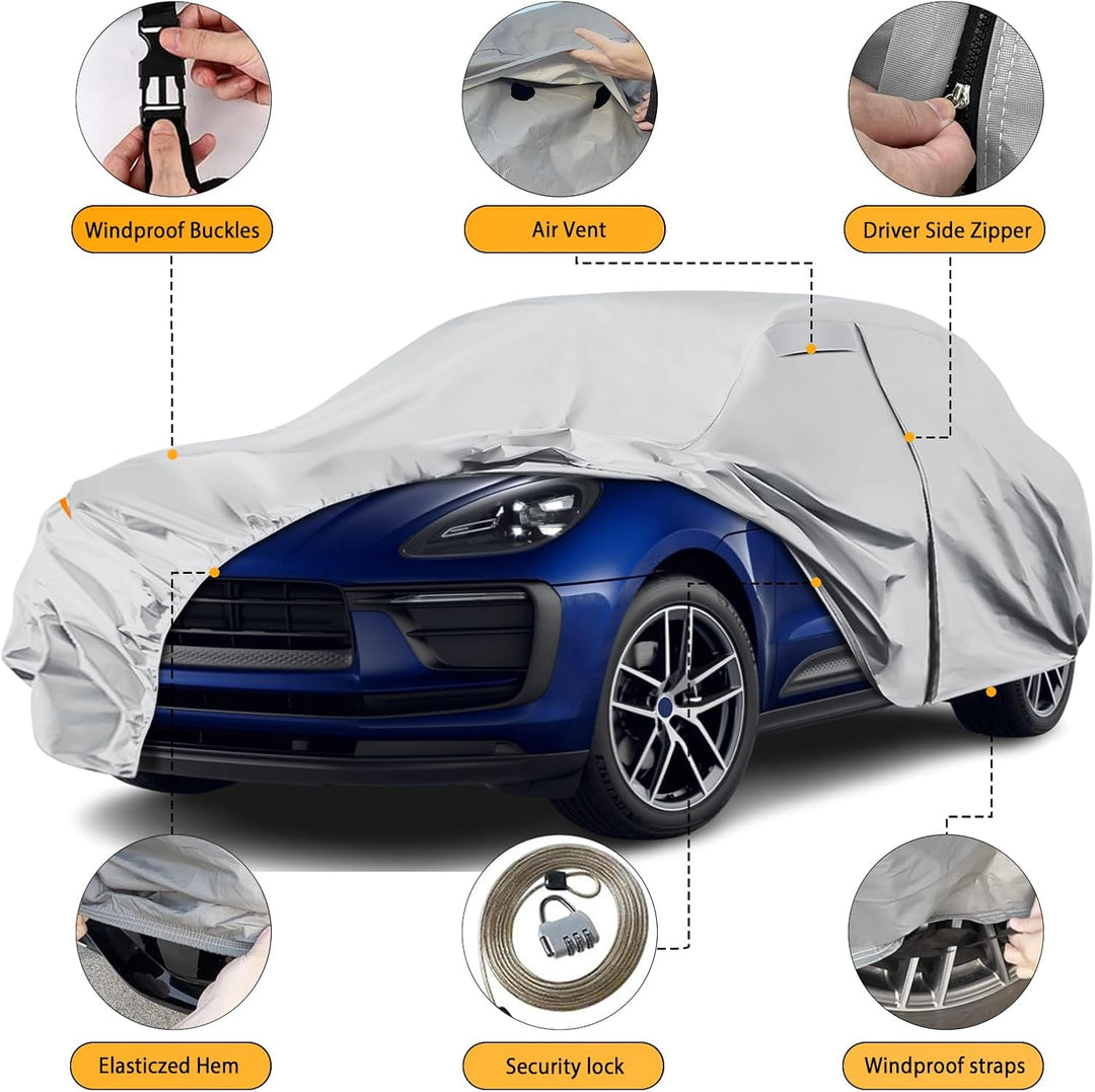 Autoabdeckung Wasserdicht für 2014–2025 Porsche Macan, Vollgarage Autoplane Auto Abdeckplane Winter