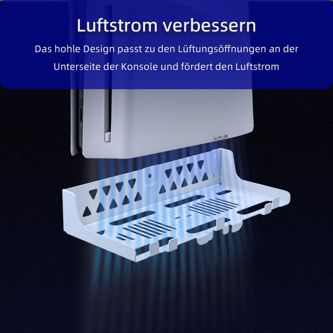 Mcbazel Wandhalterung PS5 mit Schnellladestation, Dual-Controller und RGB-Licht für PlayStation 5 Ko