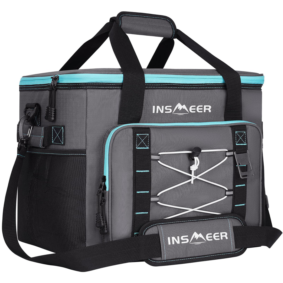 INSMEER Kühltasche 40L/60 Dosen Kühltaschen Grosse, Weiche Kühltasche Faltbar/Auslaufsicher, mit Fla