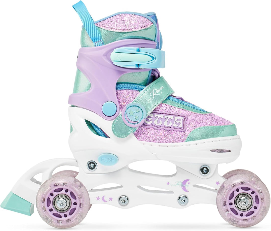 RAVEN 4in1 Inline Skates Triskates Rollschuhe Schlittschuhe Inliner für Kinder Mädchen verstellbar 2