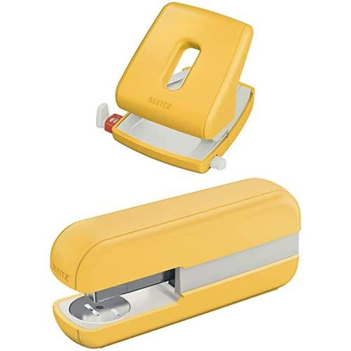 Leitz Heftgerät und Locher Set, für bis zu 30 Blatt, ideal fürs Home Office, Warmes Gelb, Cosy-Serie