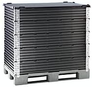 KIGA | Kunststoffaufsatzrahmen | VE 2 Stk | für Euro-Palette 1200 x 800 mm | klappbar | mit 6 Scharn