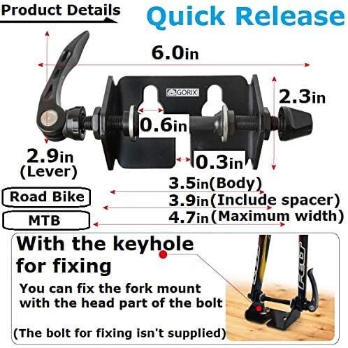 GORIX Bike Fork Mount Rack Display Stand Car Carrier Storage Truck Road Mountain Bicycle (SJ-8016) M