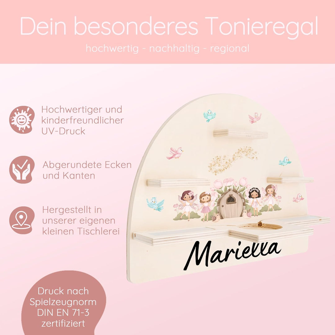 Personalisiertes Tonie Regal für Kinderzimmer - Magnetisches Toniebox Regal für Toniebox & Figuren m