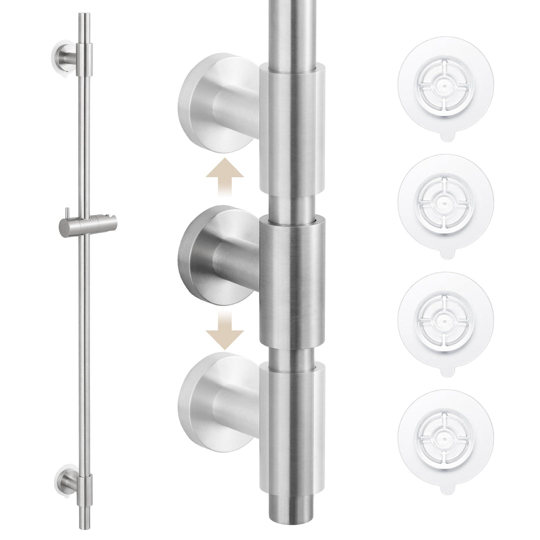 KES Duschstange ohne Bohren Brausestange mit Duschkopfhalterung 18/8 Duschstange Edelstahl 18/8 Wand