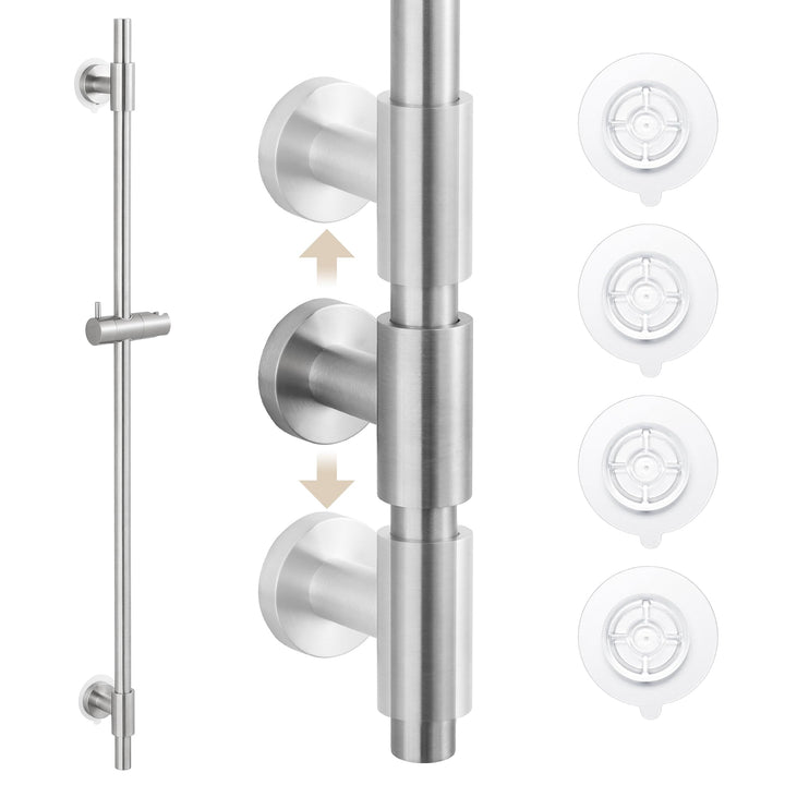 KES Duschstange ohne Bohren Brausestange mit Duschkopfhalterung 18/8 Duschstange Edelstahl 18/8 Wand