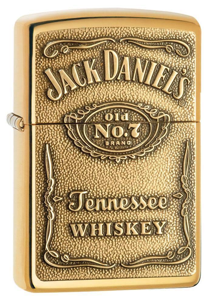 Zippo Jack Daniel 's Label Regular Feuerzeug High Polish Brass, High Polish Brass