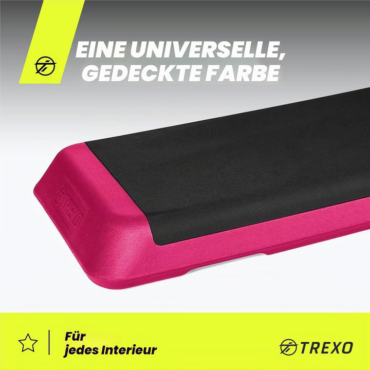 TREXO Stepper Aerobic Schritt für Cardio Fitness Stepper für Zuhause Einstellbare Höhe 10|15|20 cm H
