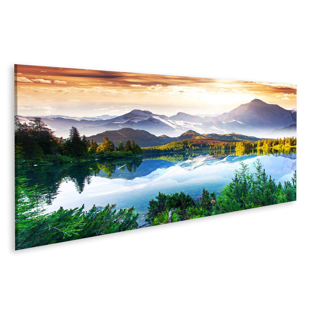 islandburner Bild auf Leinwand See Fantastisch Sonniger Tag Berg Bilder Wandbilder Poster Leinwand 1