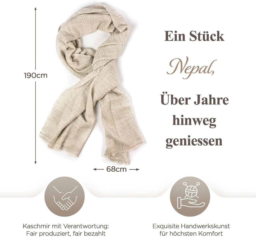 Unisex-Kaschmirschal – Handgewebte Stola Aus 100% Kaschmirwolle – Warmer Wickelschal, Halstuch, Kopf