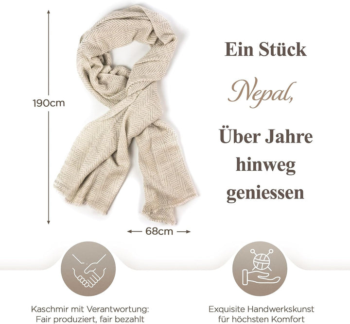 Unisex-Kaschmirschal – Handgewebte Stola Aus 100% Kaschmirwolle – Warmer Wickelschal, Halstuch, Kopf