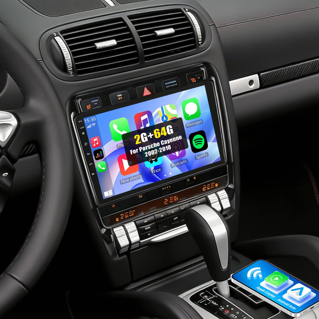 SIXTOP 2G+64G Android 13 Autoradio für Porsche Cayenne 2002-2010 mit Carplay Android Auto 9“ Autorad