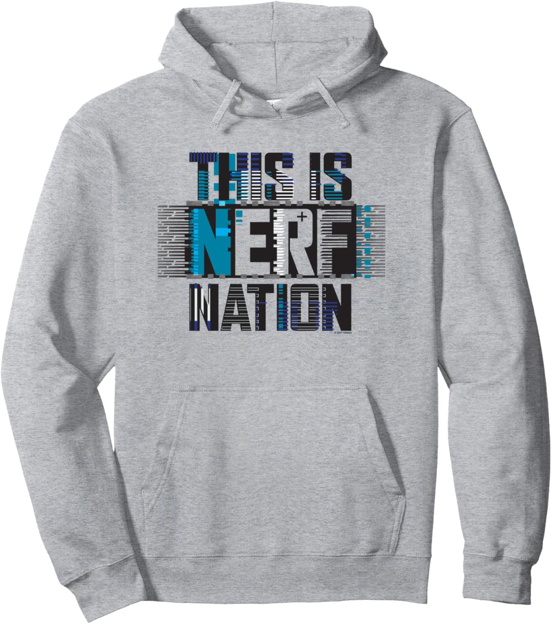 Nerf This Is Nerf Nation Blue Glitch Pullover Hoodie