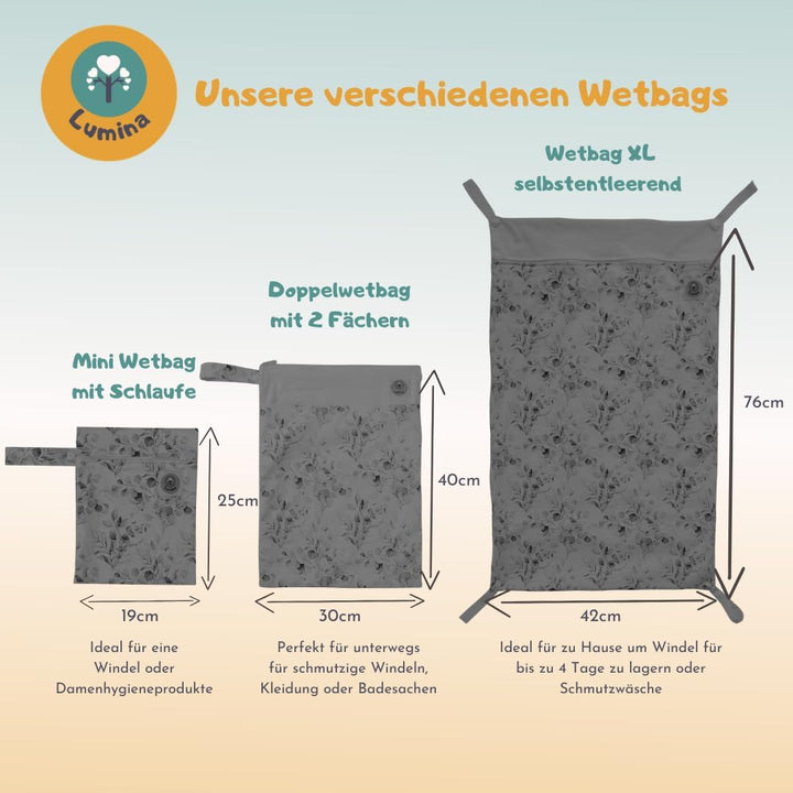 Lumina doppel Wetbag/Nasstasche mit 2 Fächern hochwertiger Zipper: Afrika Animals, Afrika Animals